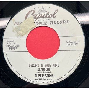 Cliffie Stone Darling Je Vous Aime Beaucoup / Melody of Love 45 Country Promo